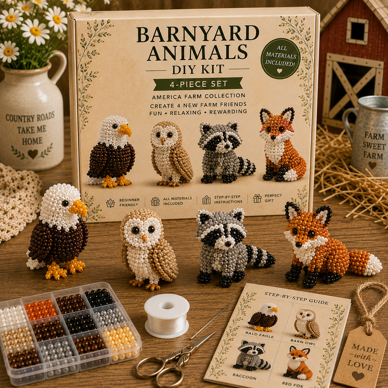 Barnyard Animals Beaded DIY Kit
