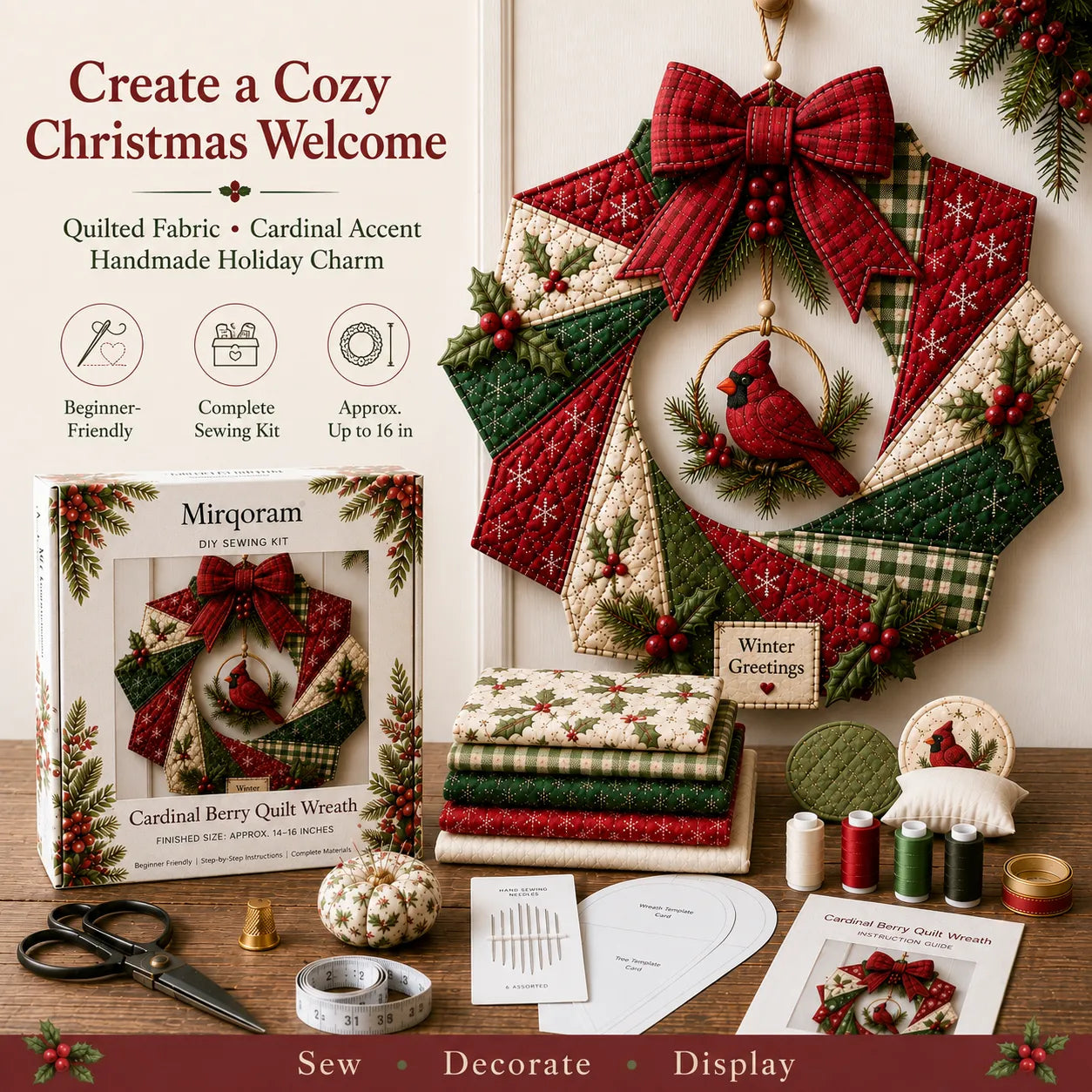Christmas Fabric Wreath DIY Kit – A Keepsake You’ll Hang with Pride Year After Year💫