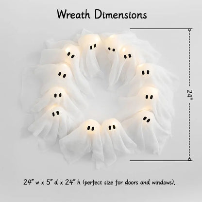 👻 HALLOWEEN GHOST GLOWING WREATH
