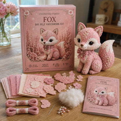 💗Pink Woodland Friends DIY Felt Sewing Kit – Make Your Own Cute Animal