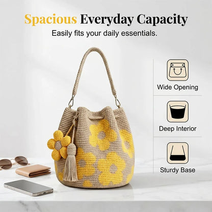 🌸🌻Crochet Bucket Bag for Women——One tote. Endless summer vibes.🌼