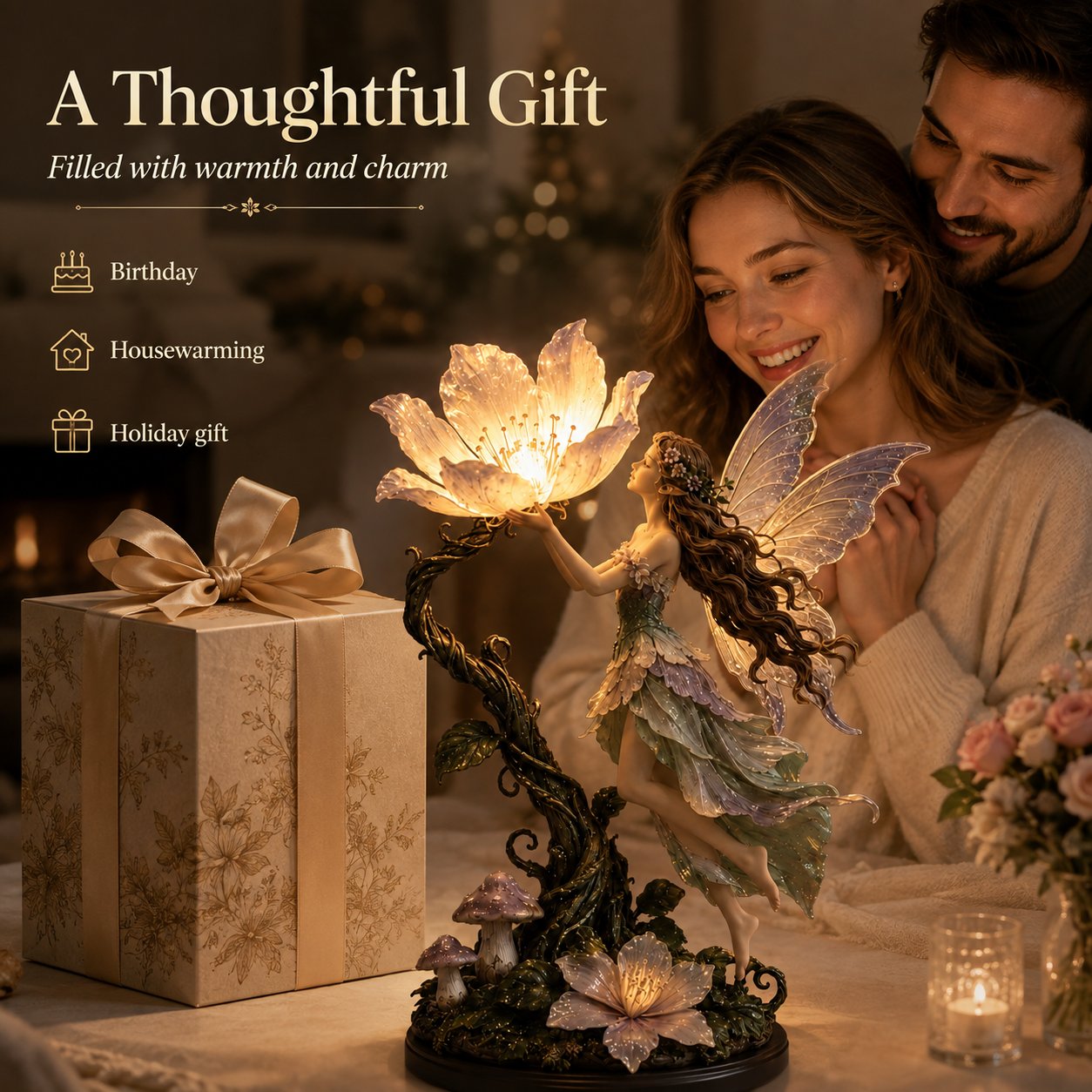 🌙 ✨ Fairy Flower Night Light – Modern Decorative LED Lamp For Cozy Home Space