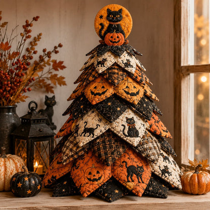 🎃DIY Halloween Quilted Fabric Tree Kit🧵(Must be assembled by hand)