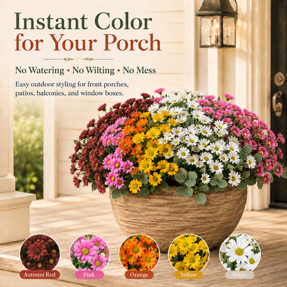 Outdoor Faux Mum Flower Bundles