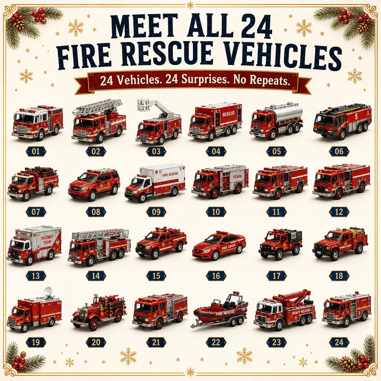 🚒Build the Fleet Collection 24-Day Vehicle Advent Calendar Series | ✨A New Adventure Every Morning