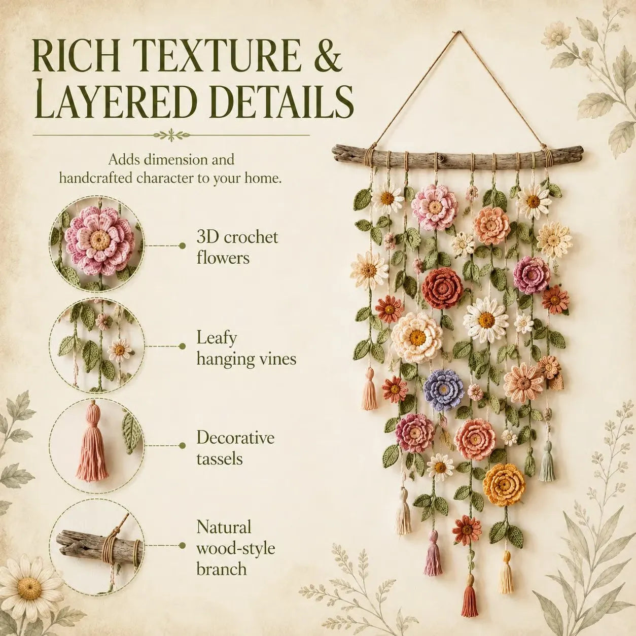 🌸🧶 Ready to Turn Your Wall Into a Cozy Crochet Flower Garden?