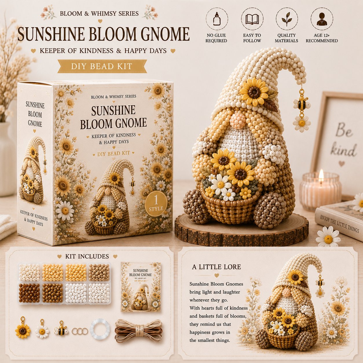 🔥LAST DAY 49% OFF 💕Cozy Gnome DIY Bead Kit Collection
