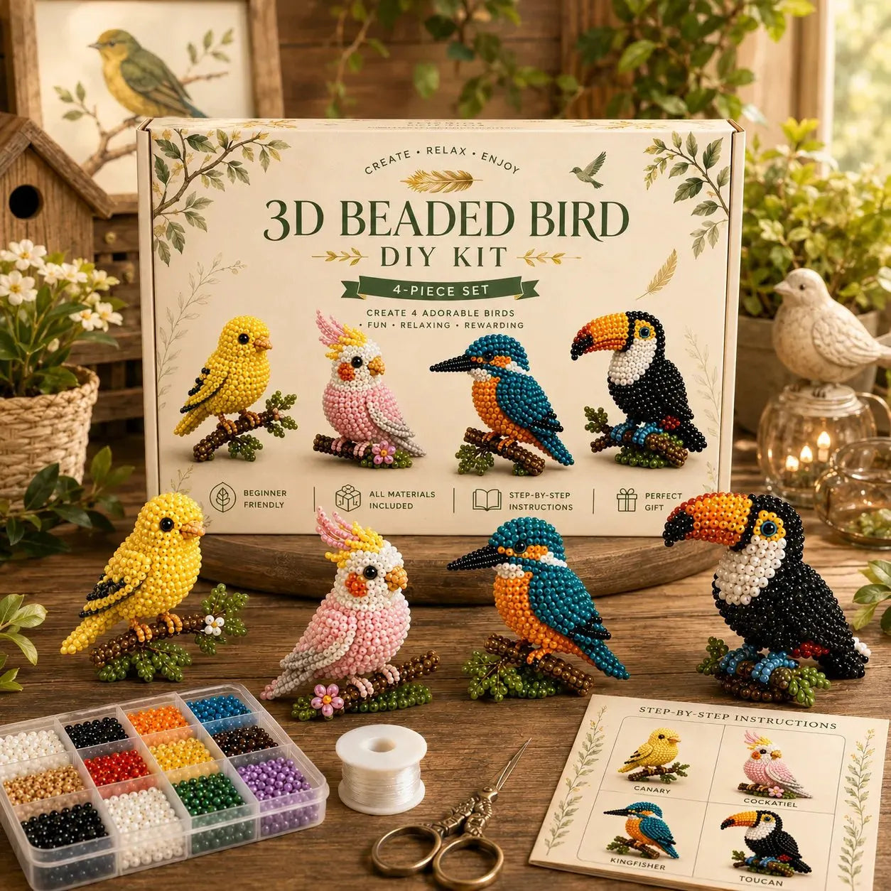 🔥LAST DAY 50% OFF 🧵✨ Build Your Own Beaded Mini World | Creative 3D DIY Kit