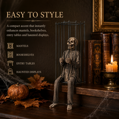 💀The Forgotten Prisoner Caged Skeleton Shelf Sitter