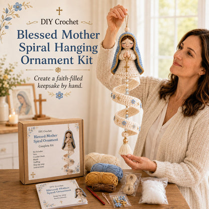 🔥 LAST DAY: 50% OFF – ✨ DIY crochet kit for a spiral Madonna pendant – create your own heavenly keepsake 🙏🧶