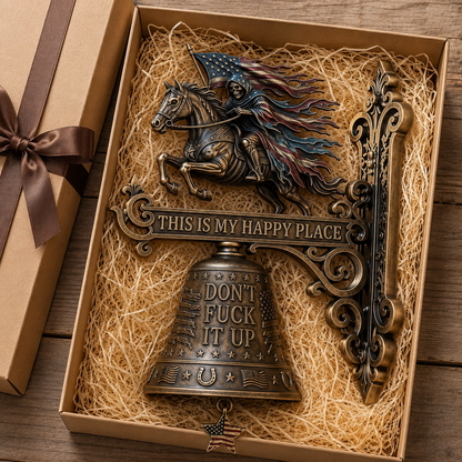 "This Is My Happy Place Don't Fcuk It Up" – USA 250th Anniversary Patriotic Rider Wall Bell