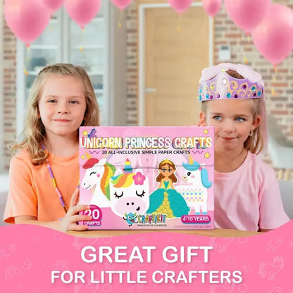 🎨❤️ 20 Princess & Unicorn Crafts in a Box – Fun Mess-Free DIY Kit for Kids Ages 3–8