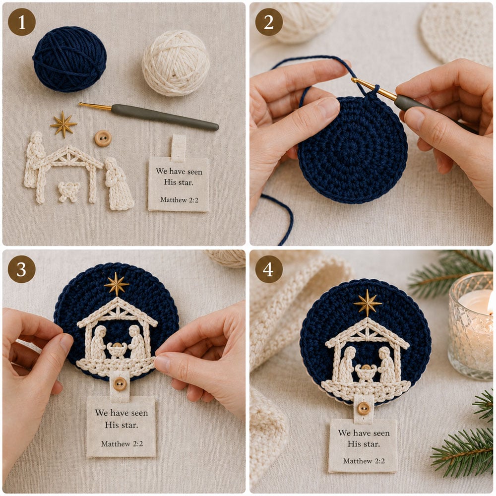 🔥LAST DAY 49% OFF - DIY Nativity Crochet Coaster Kit – A Meaningful Christmas Craft