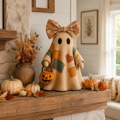🎃Lighted Vintage Patchwork Ghost