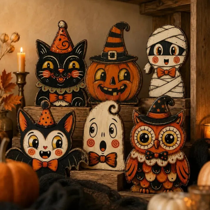 🔥Last Day 49% OFF🔥Vintage Halloween Wooden Character Tabletop Decor