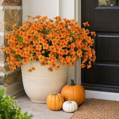 Artificial  Fall Flowers Faux Mums for Outdoor Planters