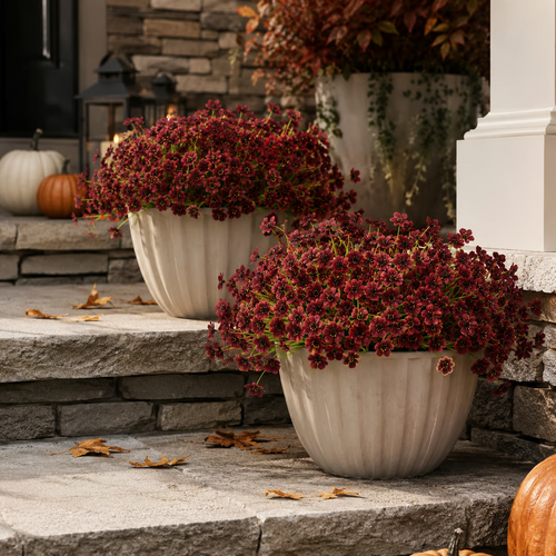 Artificial  Fall Flowers Faux Mums for Outdoor Planters