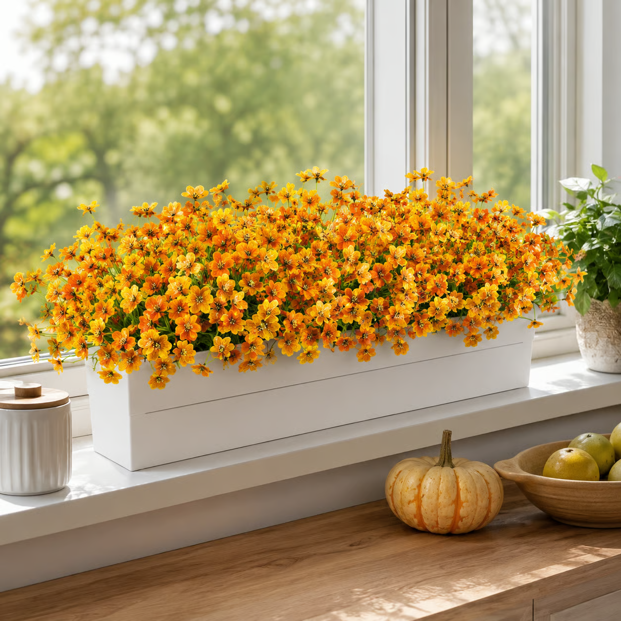 Artificial  Fall Flowers Faux Mums for Outdoor Planters