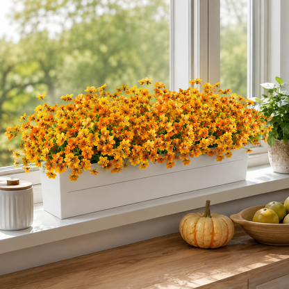 Artificial  Fall Flowers Faux Mums for Outdoor Planters