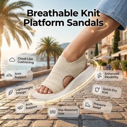 Women's Breathable Knit Platform Sandals
