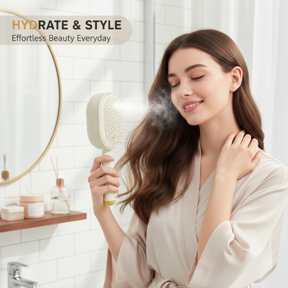 💆 ✨ 3-in-1 Electric Spray & Massage Hair Brush