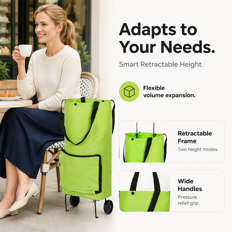 Foldable Shopping Trolley Bag with Wheels