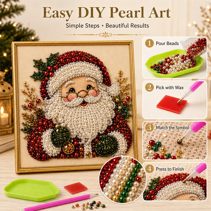 Christmas Pearl & Rhinestone Painting Kit
