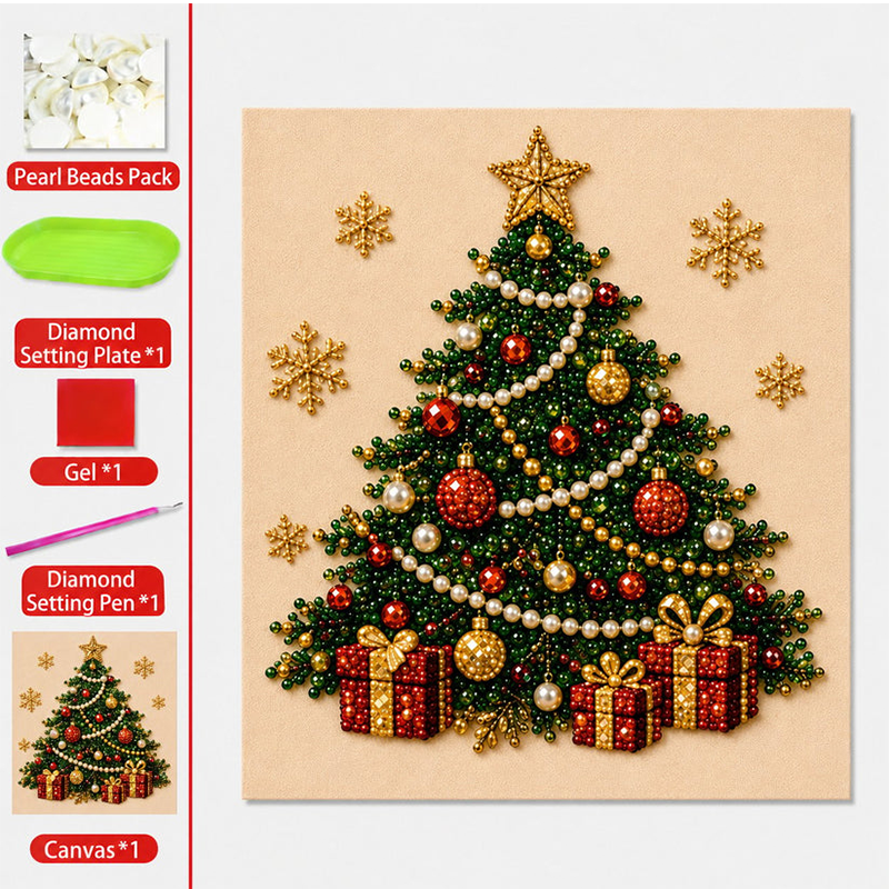 Christmas Pearl & Rhinestone Painting Kit