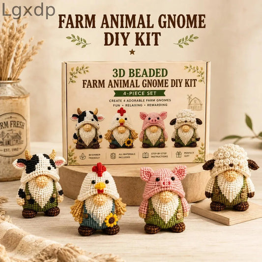 🧵🐮 DIY Farm Animal Gnome Kit 🐷✨