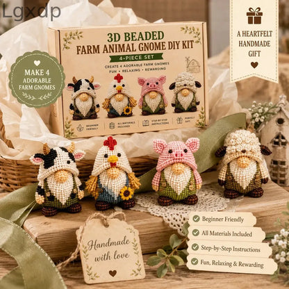 🧵🐮 DIY Farm Animal Gnome Kit 🐷✨