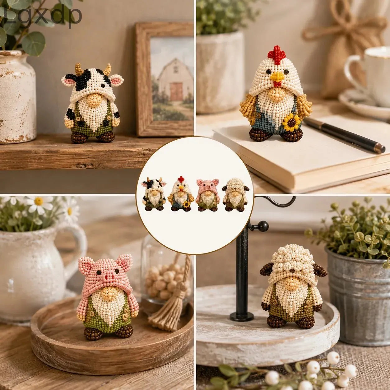🧵🐮 DIY Farm Animal Gnome Kit 🐷✨